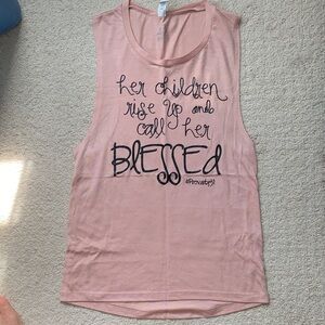 Pink Sleeveless Graphic Tank Top